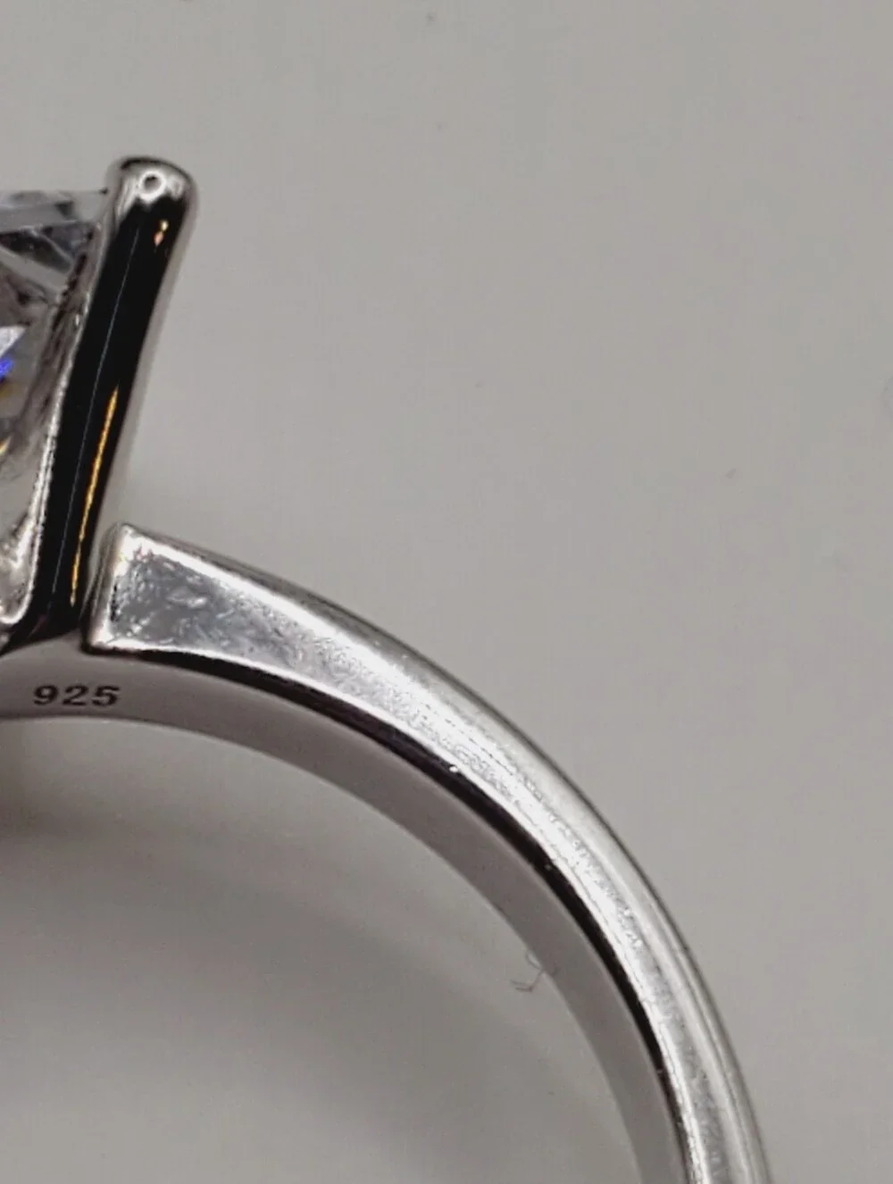 Classic Emerald-Cut Solitaire Engagement Ring 925 Sterling Silver